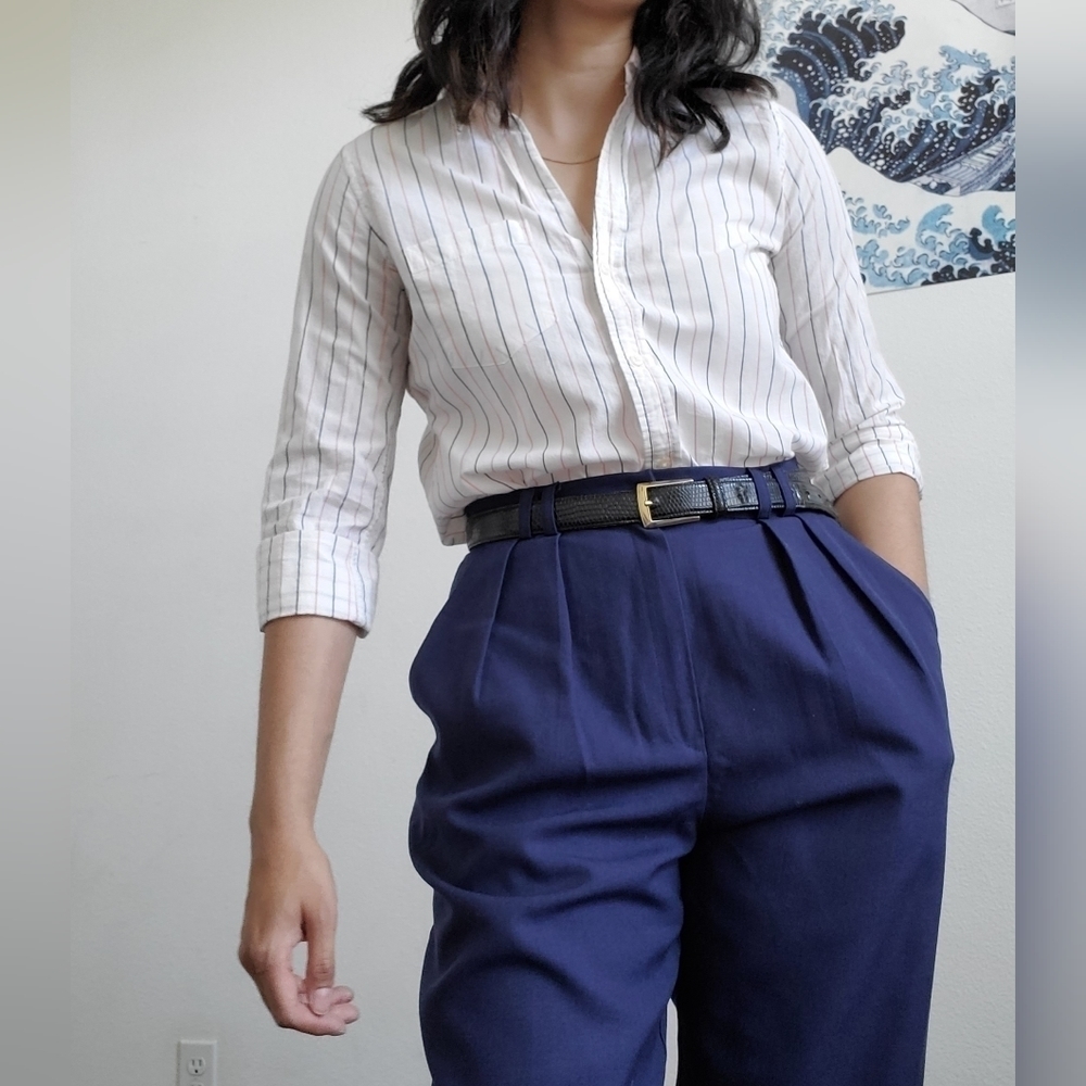 women's gap striped button down